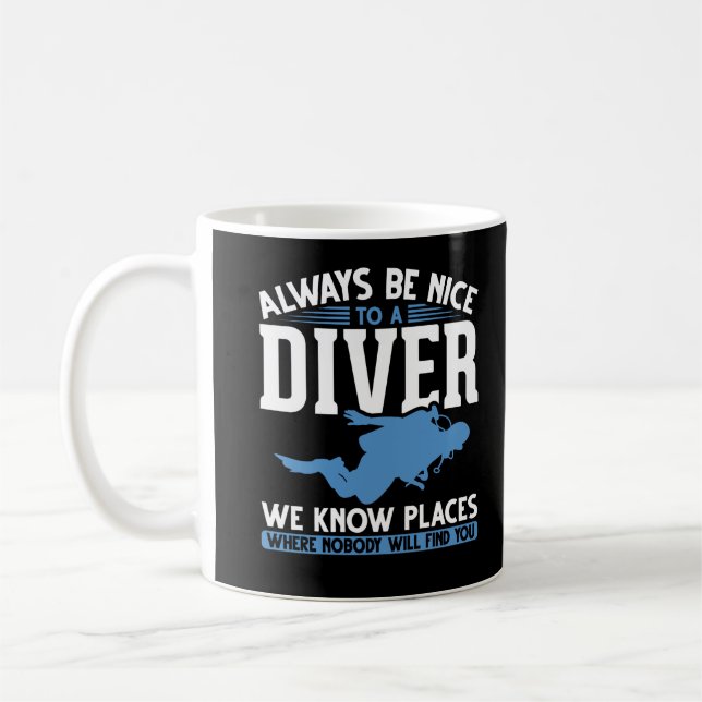 Funny Diver Scuba Diving Kaffeetasse (Links)