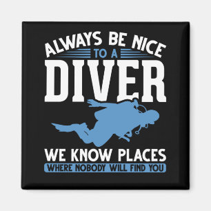 Funny Diver Scuba Diving Magnet