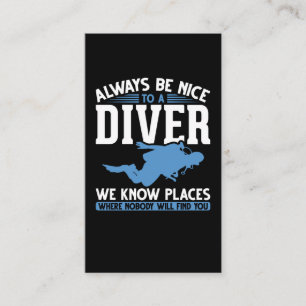Funny Diver Scuba Diving Visitenkarte
