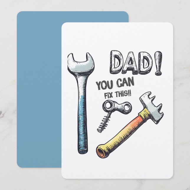 Funny DIY Inspiriert Vatertag-Design mit Tools Einladung (Vorne/Hinten)