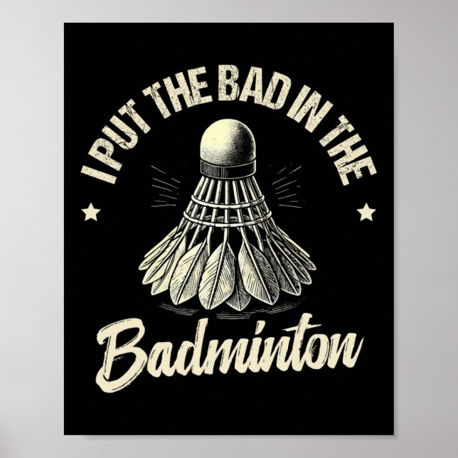 Funny Dminton Player Liebe Shuttle Design 1 Poster (Vorne)