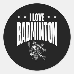 Funny Dminton Player Liebe Shuttle Design 7 Runder Aufkleber