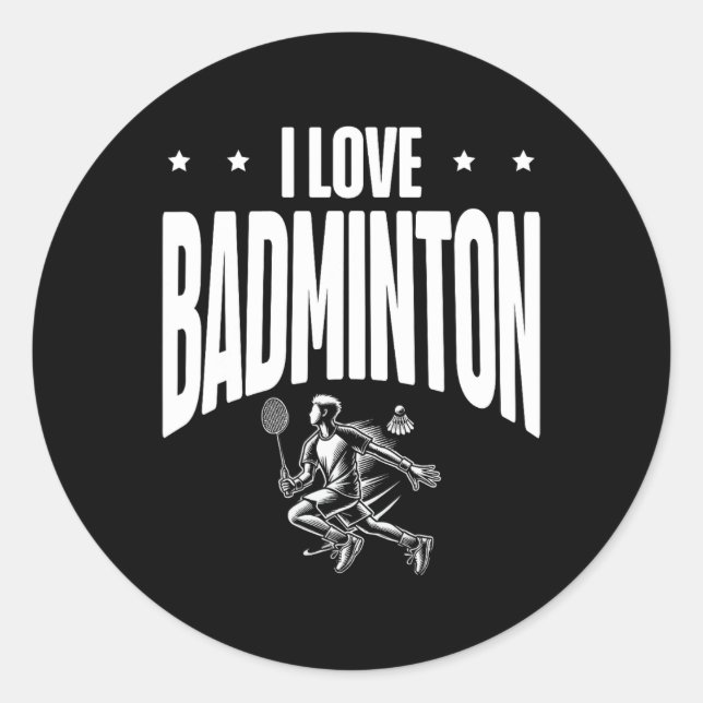 Funny Dminton Player Liebe Shuttle Design 7 Runder Aufkleber (Vorderseite)