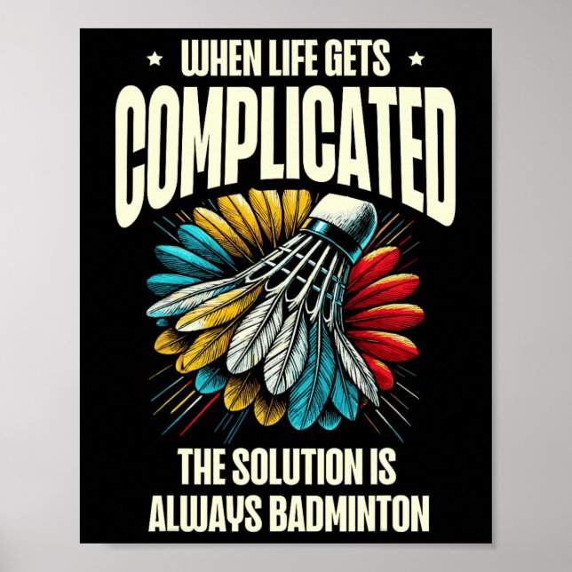 Funny Dminton Player Liebe Shuttle Design Poster (Vorne)