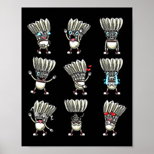 Funny Dminton Shuttle Player Design Men Frauen 8 Poster