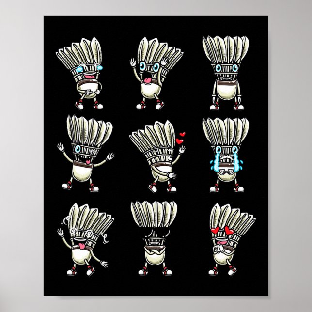 Funny Dminton Shuttle Player Design Men Frauen 8 Poster (Vorne)