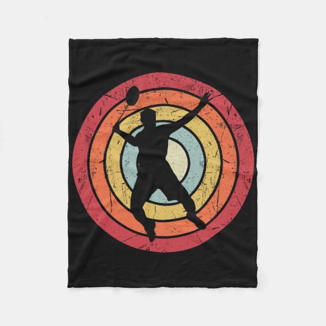 Funny Dminton Shuttle Retro Vintag für Damen Fleecedecke (Vorderseite)
