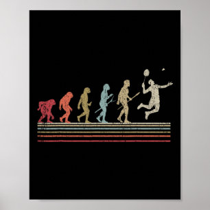 Funny Dminton Vintag Retro Stil Evolution des Mens Poster