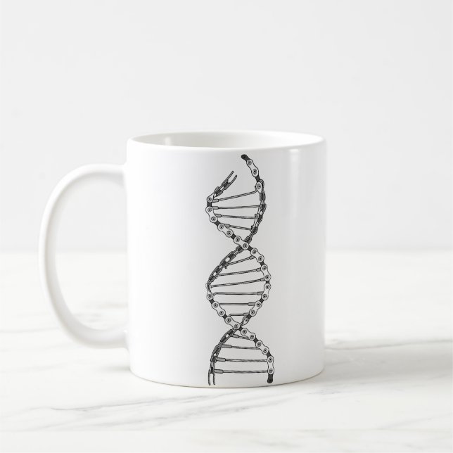 Funny DNA Cycling Bicycle Chain Mountain Bike Lieb Kaffeetasse (Links)