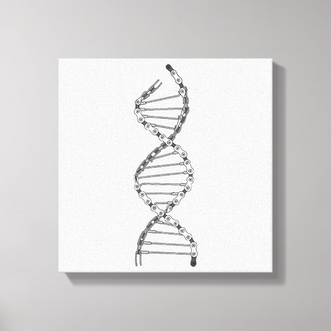 Funny DNA Cycling Bicycle Chain Mountain Bike Lieb Leinwanddruck (Vorderseite)