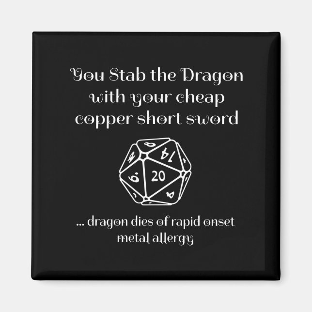 Funny Dnd Gift For Role Playing Games Rpg  Magnet (Vorne)