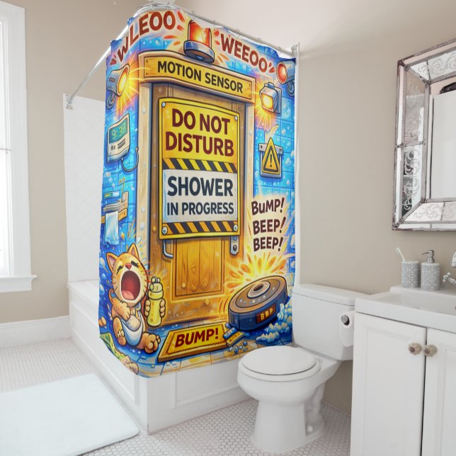 Funny Do Not Disturb Shower Curtain Duschvorhang (Beispiel)