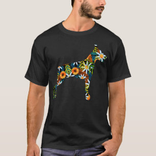 Funny Doberman Art for Men Women Floral Doberman P T-Shirt