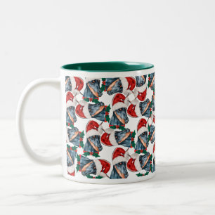 Funny Doberman Christmas Pattern Zweifarbige Tasse