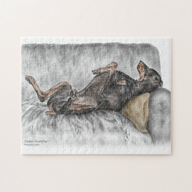 Funny Doberman on Sofa Puzzle (Horizontal)