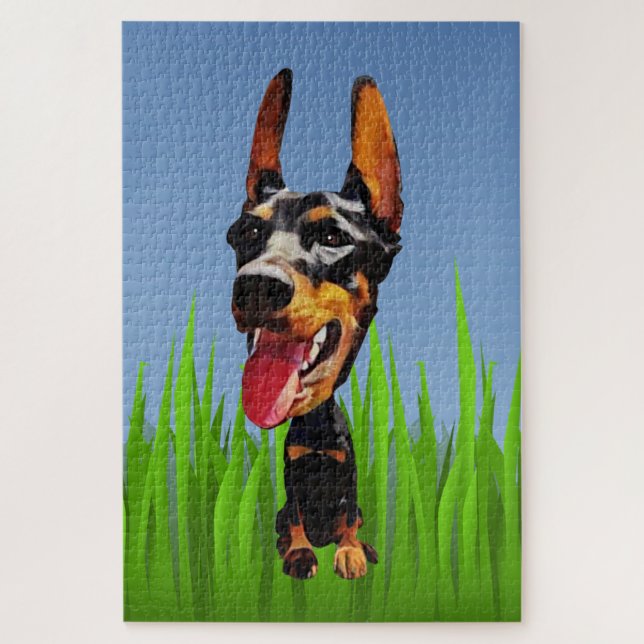 Funny Doberman Pinscher 1014 PC Puzzle (Vertikal)