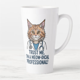 Funny Doctor Cat Medical Humor Illustration Milchtasse