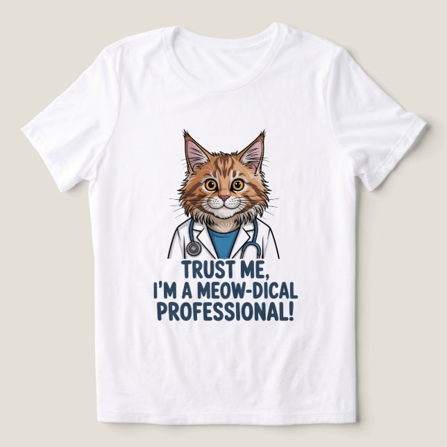 Funny Doctor Cat Medical Humor Illustration Tri-Blend Shirt (Design Vorderseite)