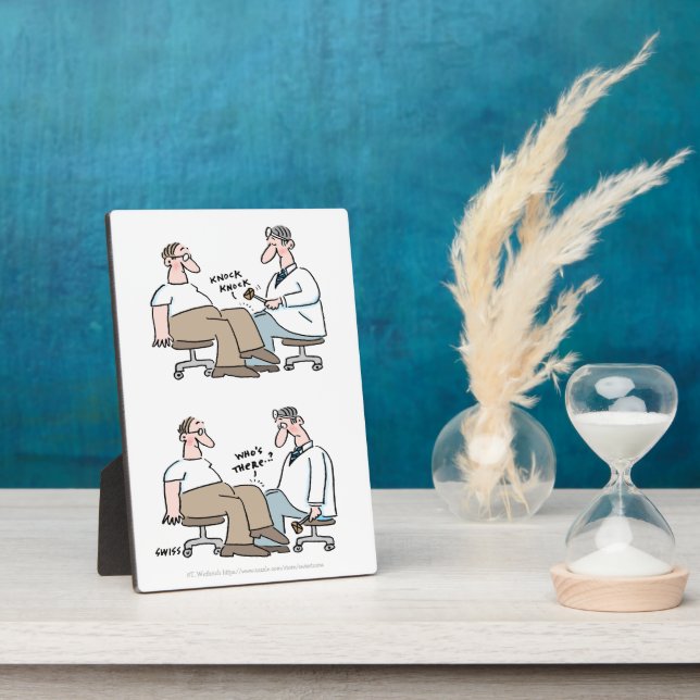 Funny Doctor Checking Reflex Physical Exam Desk Fotoplatte (Seite)
