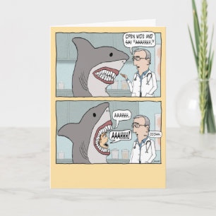 Funny Doctor gibt Shark einen Checkup Geburtstag Karte