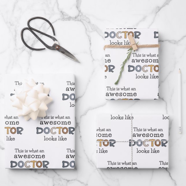Funny Doctor Gifts | Phantastischer Arzt Geschenkpapier Set (Vorderseite)