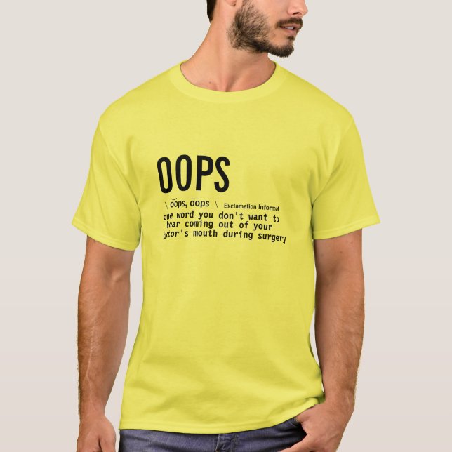 Funny Doctor Pun Medical Dictionary bedeutet Oops T-Shirt (Vorderseite)