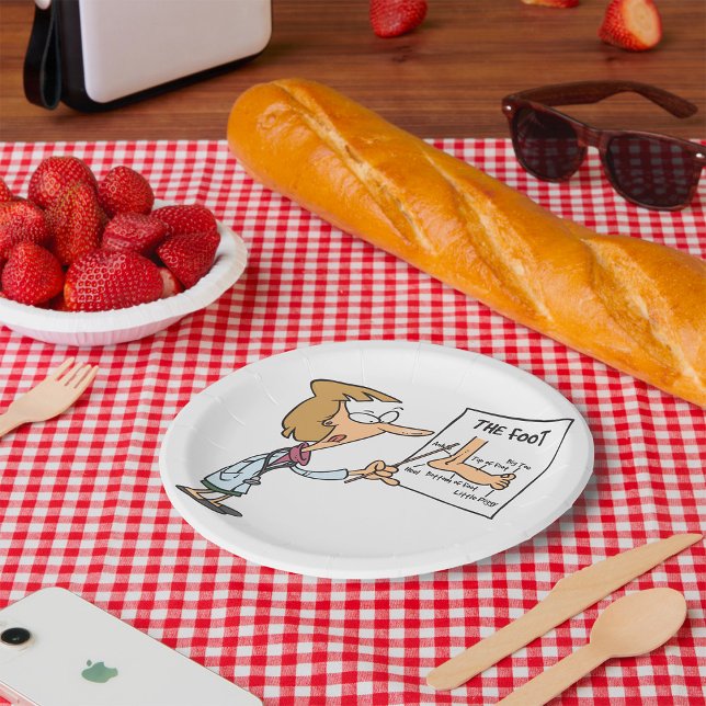 Funny Doctor Teaching Foot Anatomy Pappteller (Von Creator hochgeladen)