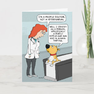Funny Doctor und Hund zum Geburtstag Karte