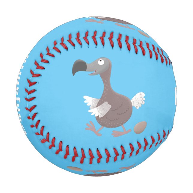 Funny dodo Vogel Cartoon Illustration Baseball (Vorderseite Links)