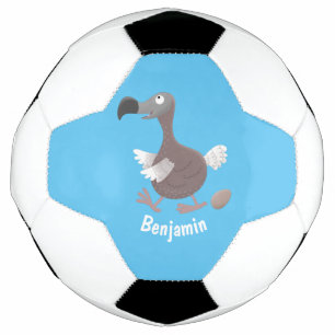 Funny dodo Vogel Cartoon Illustration Fußball