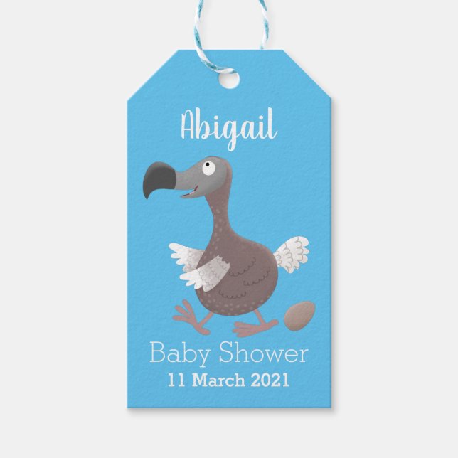 Funny dodo Vogel Cartoon Illustration Geschenkanhänger (Vorderseite)