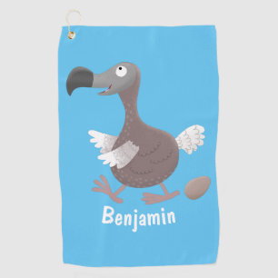 Funny dodo Vogel Cartoon Illustration Golfhandtuch
