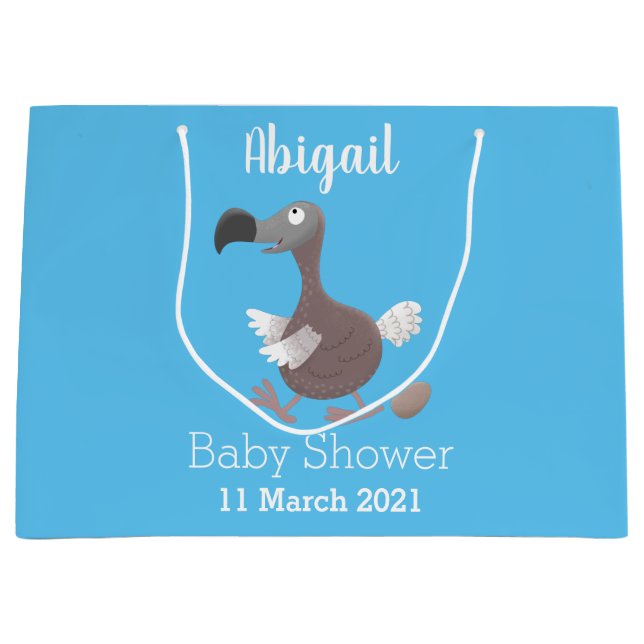 Funny dodo Vogel Cartoon Illustration Große Geschenktüte (Vorderseite)