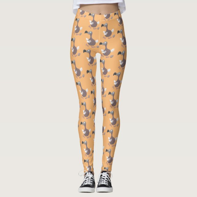 Funny dodo Vogel Cartoon Illustration Leggings (Vorderseite)