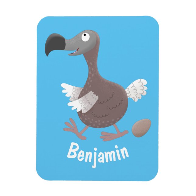 Funny dodo Vogel Cartoon Illustration Magnet (Vertikal)