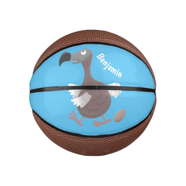 Funny dodo Vogel Cartoon Illustration Mini Basketball (Vorderseite)