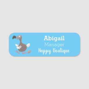 Funny dodo Vogel Cartoon Illustration Namensschild