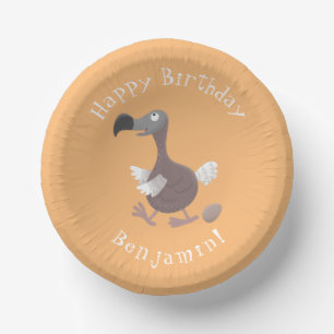 Funny dodo Vogel Cartoon Illustration Pappteller