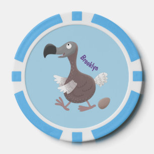 Funny dodo Vogel Cartoon Illustration Pokerchips