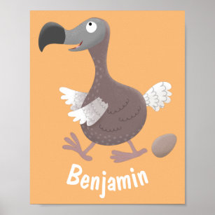 Funny dodo Vogel Cartoon Illustration Poster