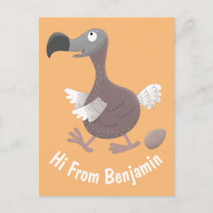 Funny dodo Vogel Cartoon Illustration Postkarte