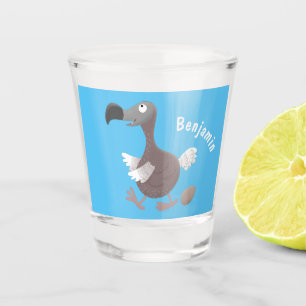 Funny dodo Vogel Cartoon Illustration Schnapsglas