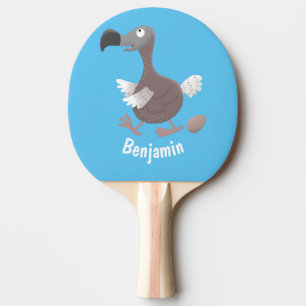 Funny dodo Vogel Cartoon Illustration Tischtennis Schläger