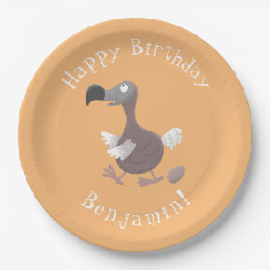 Funny dodo vogel personalisierter Cartoon Geburtst Pappteller