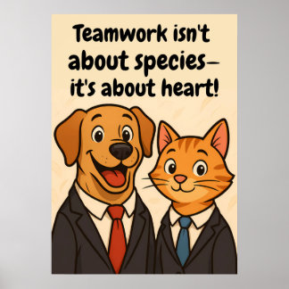Funny Dog and Cat Wall Art mit Inspiration Quot Poster