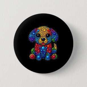 Funny Dog Animal Lovers Polka Dots Happy Dot Day G Button