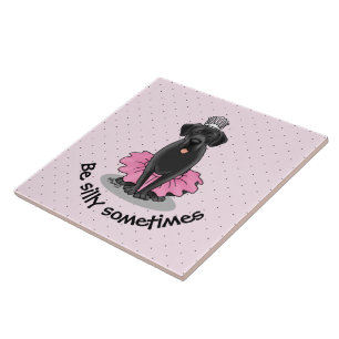 Funny Dog Ballett Princess Black Lab Retriever Fliese