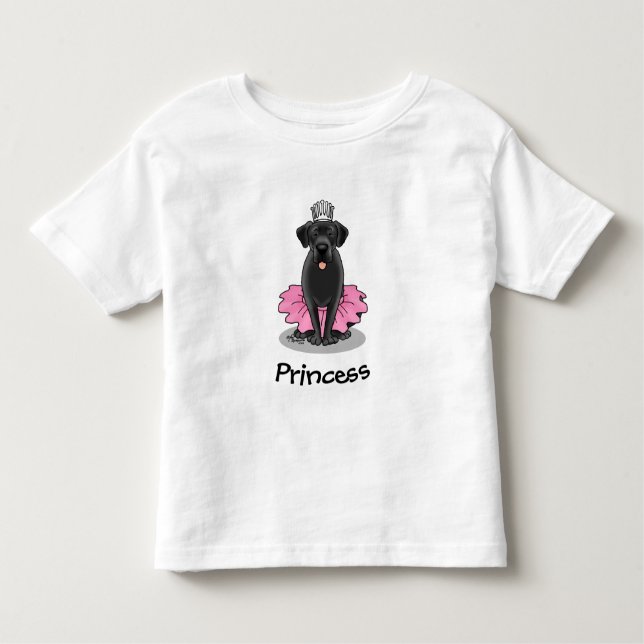 Funny Dog Ballett Princess Black Lab Retriever Kleinkind T-shirt (Vorderseite)