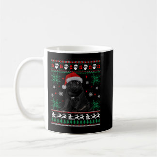 Funny Dog Black Mops Ugly Christmas Sweater Sweats Kaffeetasse