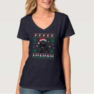 Funny Dog Black Mops Ugly Christmas Sweater T-Shirt